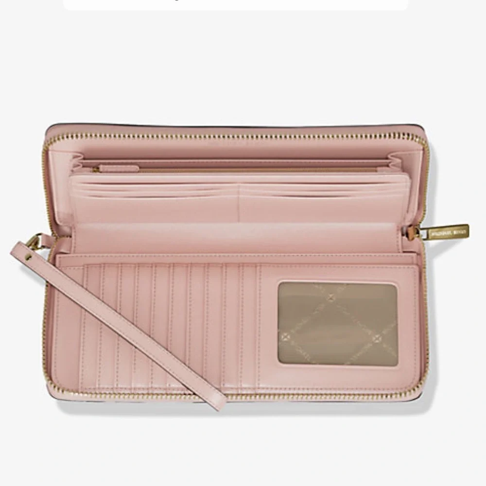 MICHAEL KORS Jet Set Travel Lg Signature Logo Continental Wristlet Phone Holder - Picture 15 of 16